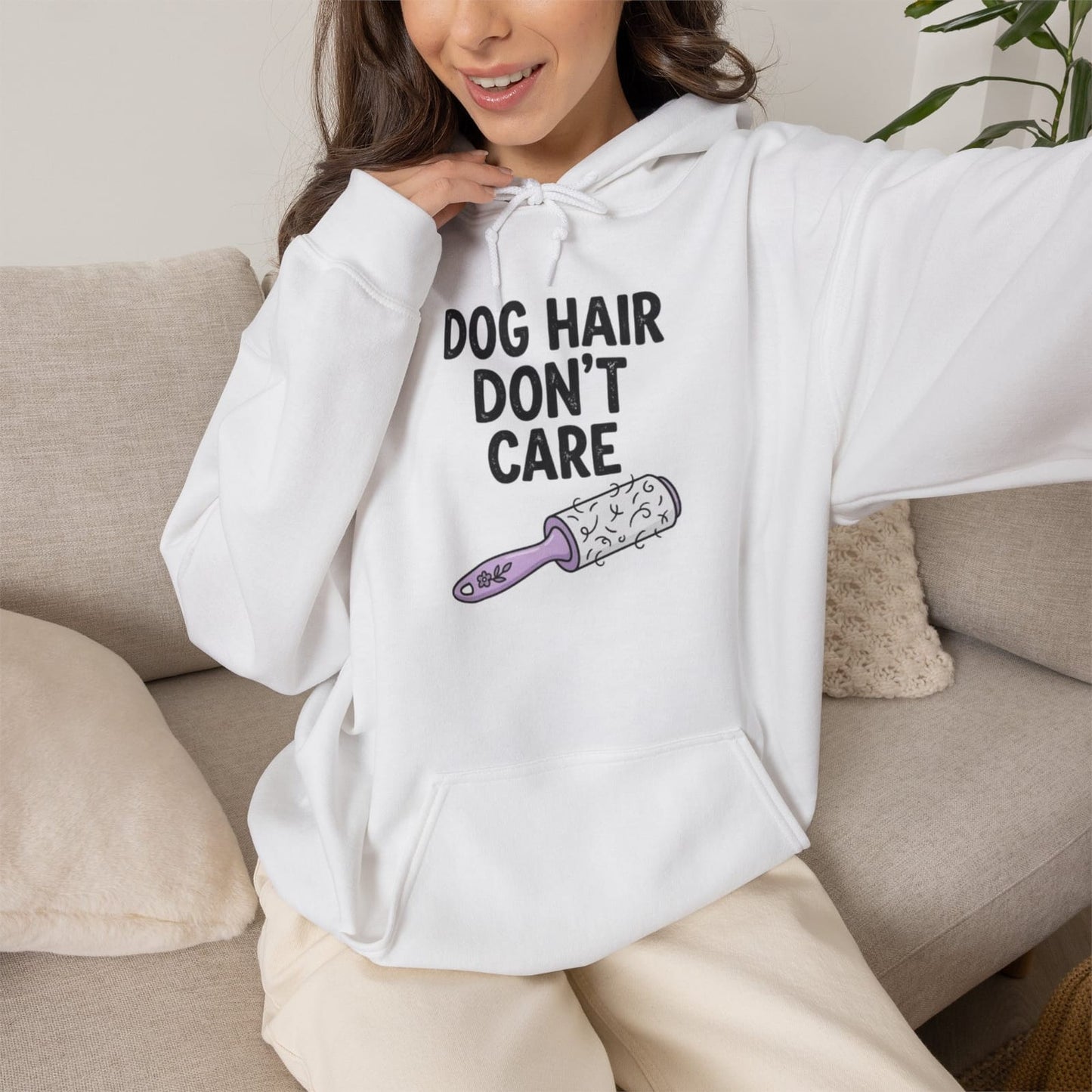 Dog Hair Don't Care T-Shirt | Lint Roller Illustration, Dog Lover Shirt