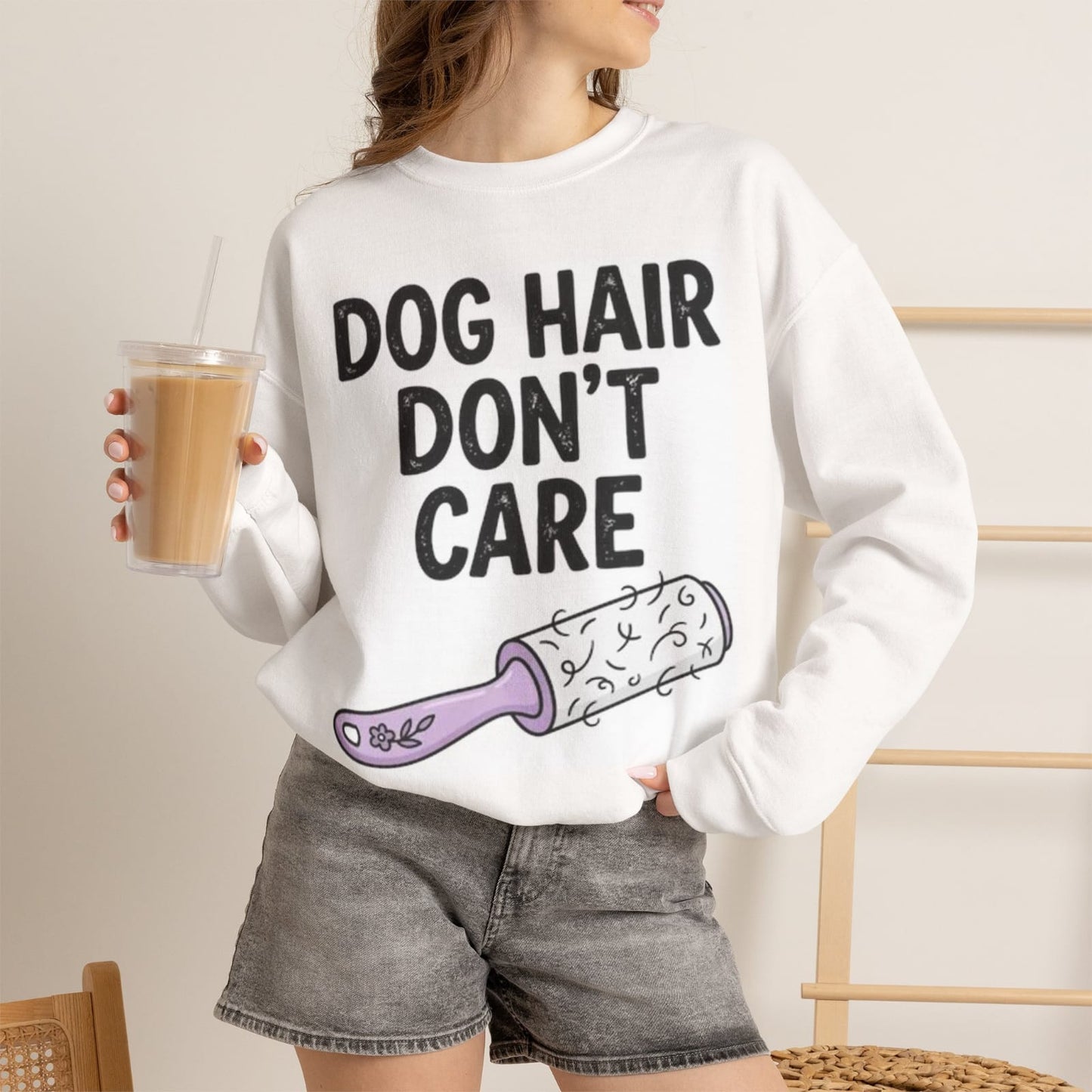 Dog Hair Don't Care T-Shirt | Lint Roller Illustration, Dog Lover Shirt
