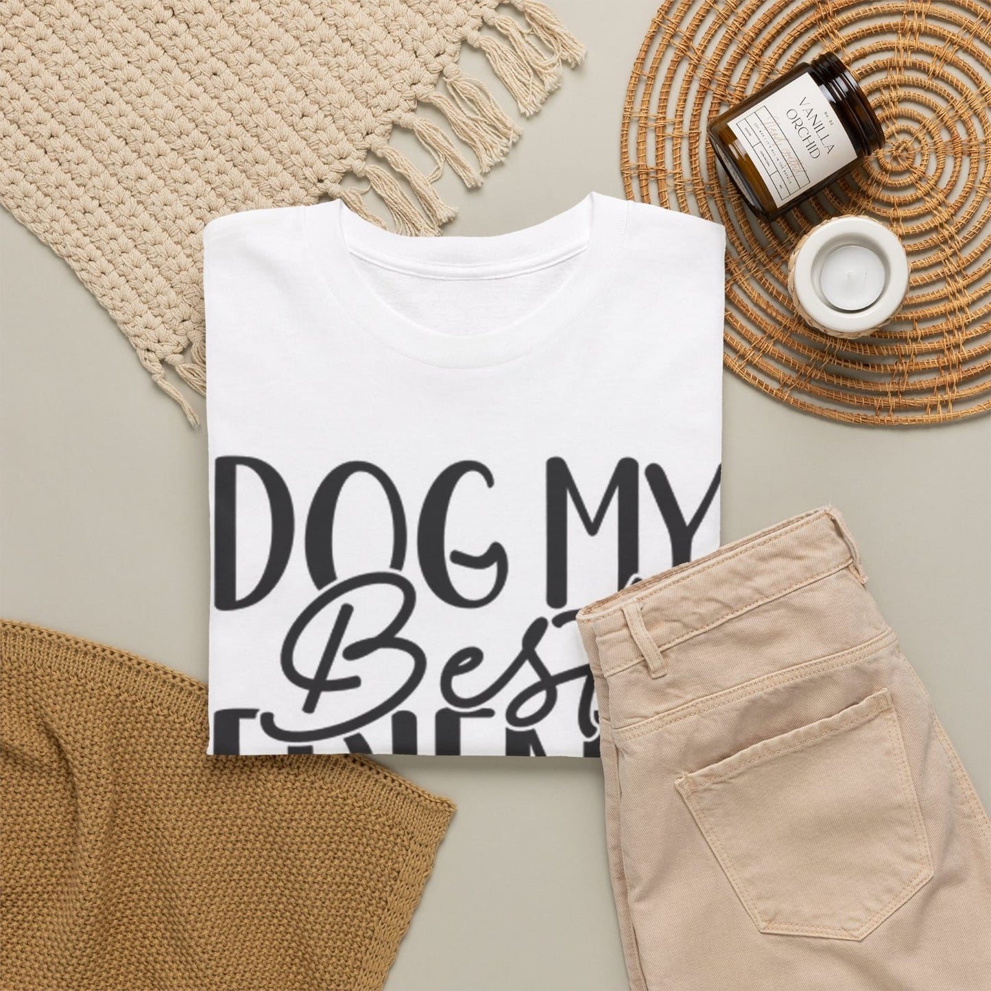 Dog My Best Friend T-shirt | Paw Print Typography Tee