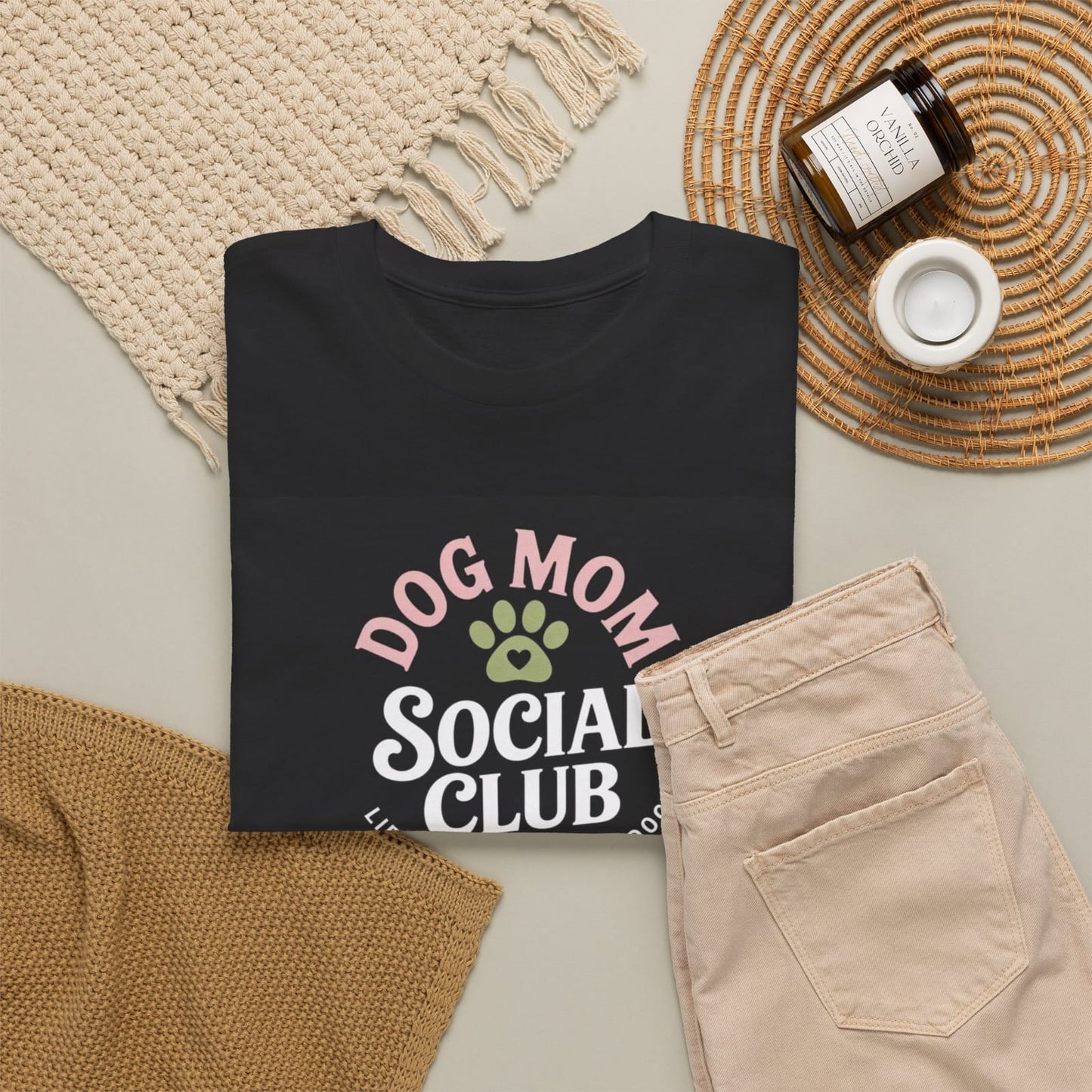 Mom Social Club T-shirt | Paw Print Graphic, Life Is Better With A Dog