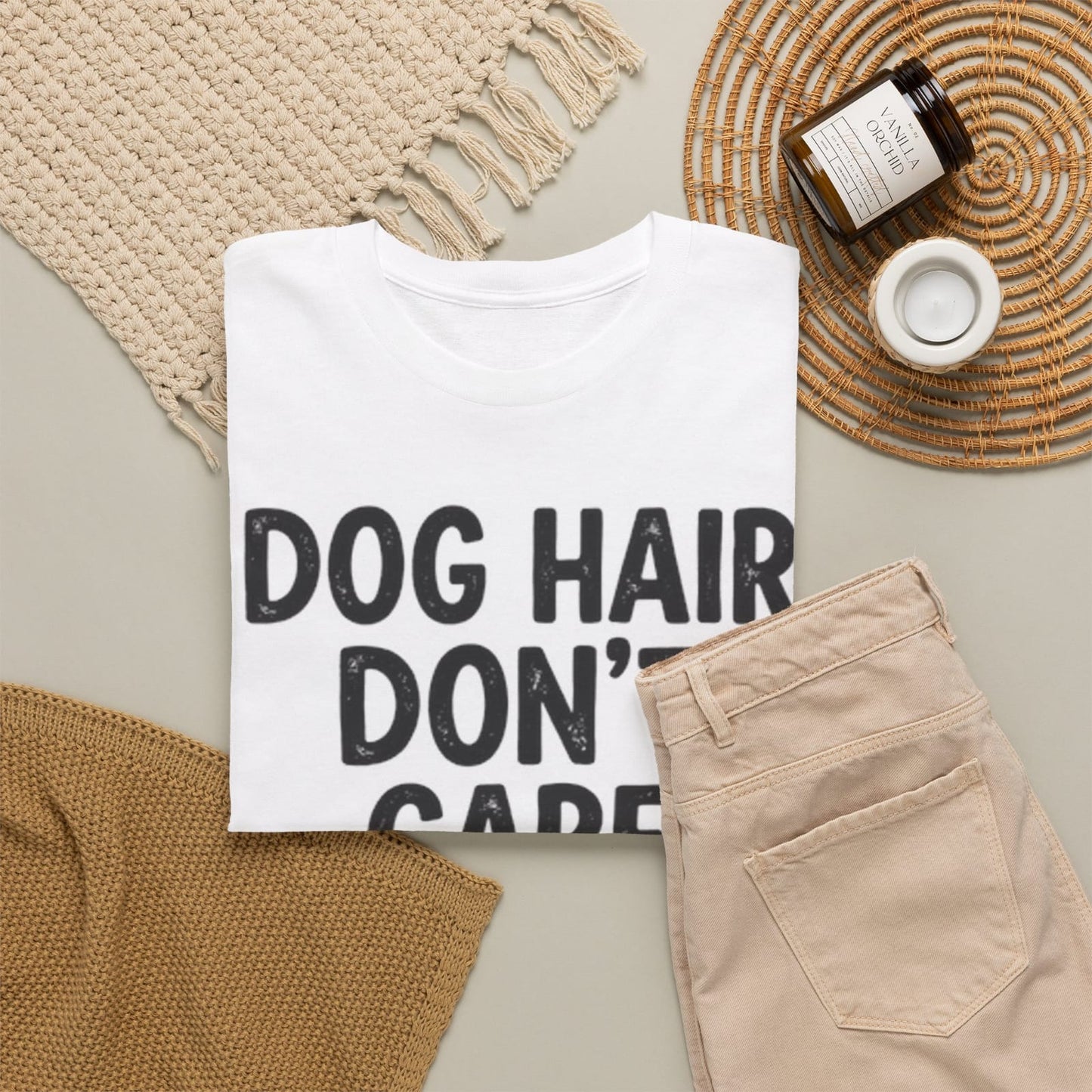 Dog Hair Don't Care T-Shirt | Lint Roller Illustration, Dog Lover Shirt