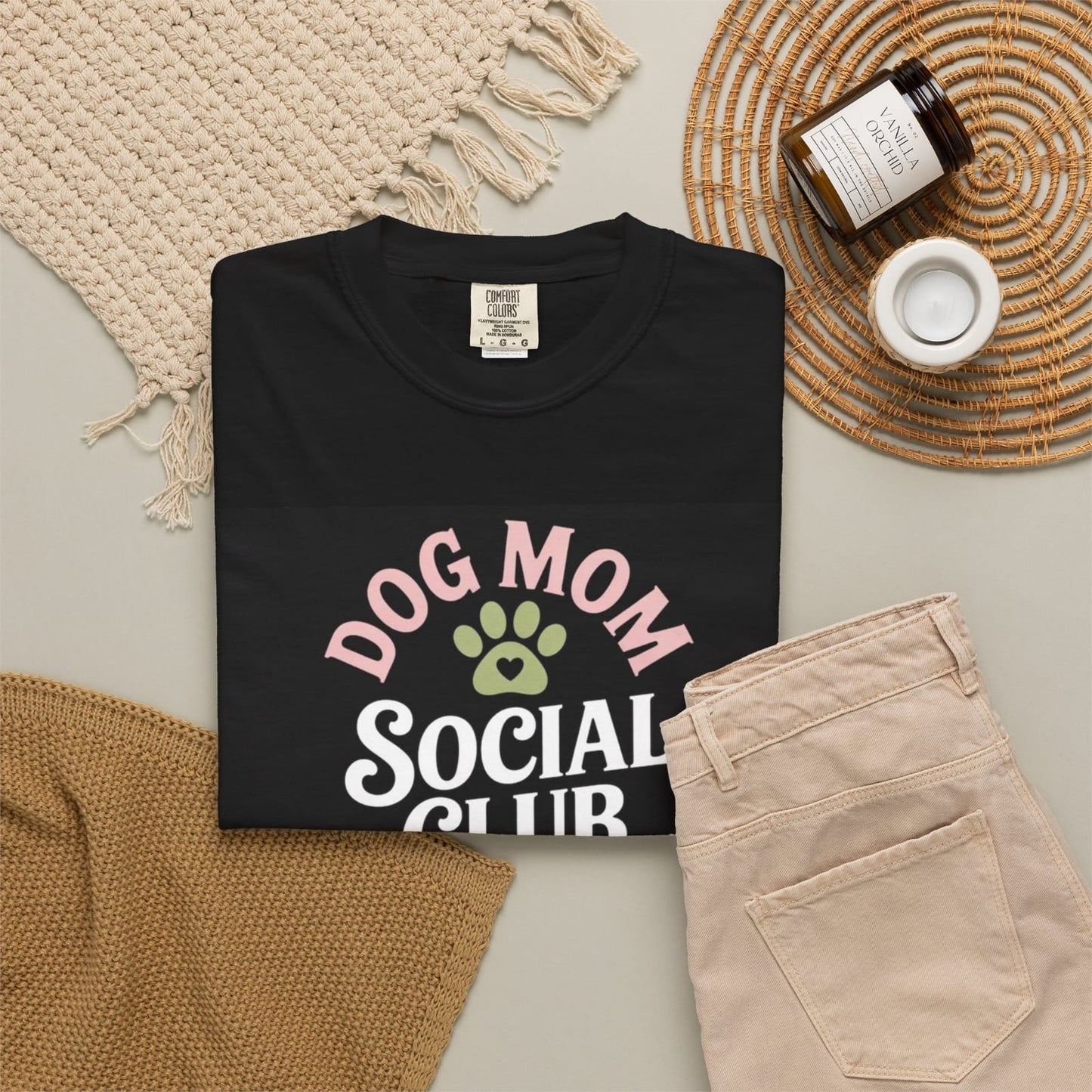 Mom Social Club T-shirt | Paw Print Graphic, Life Is Better With A Dog