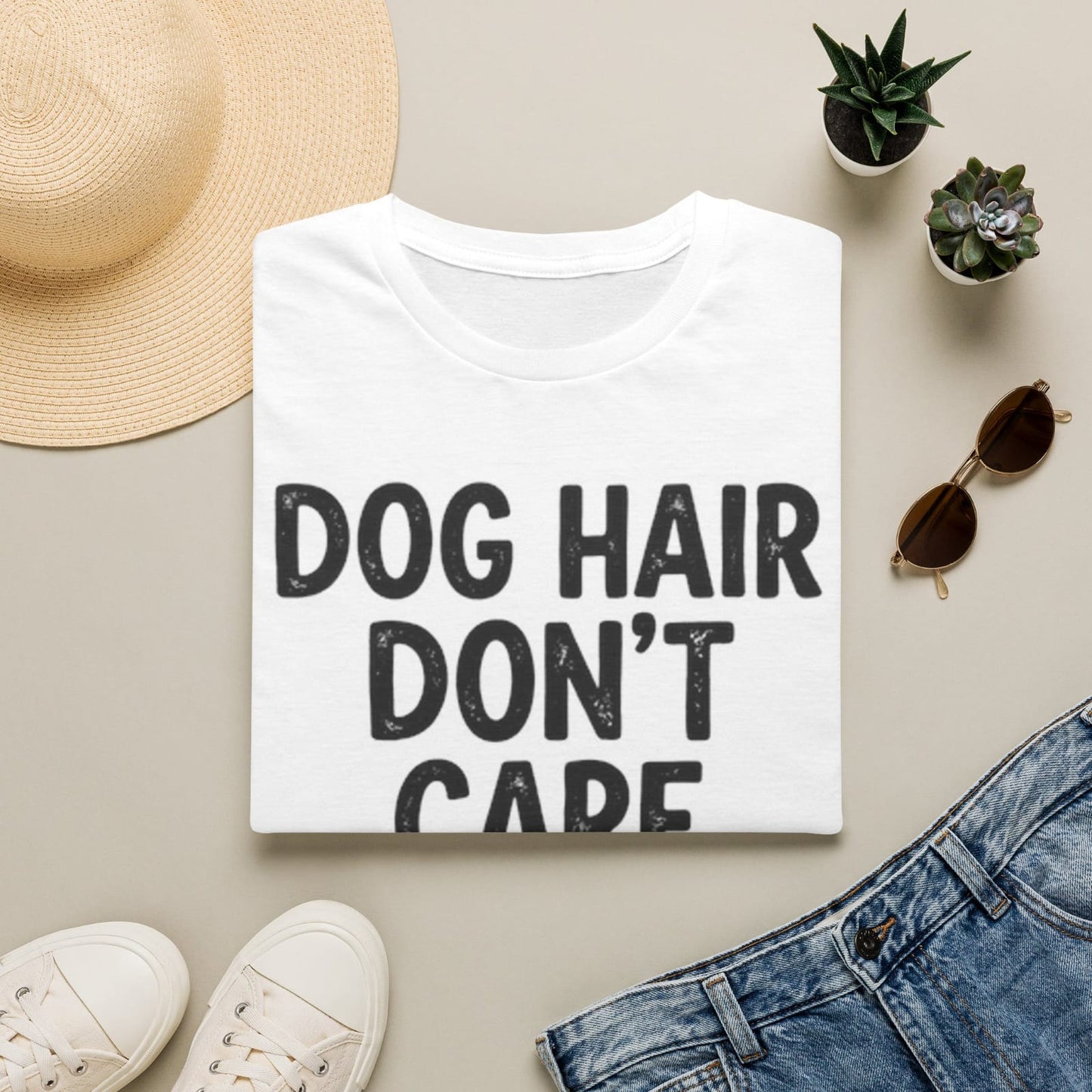 Dog Hair Don't Care T-Shirt | Lint Roller Illustration, Dog Lover Shirt