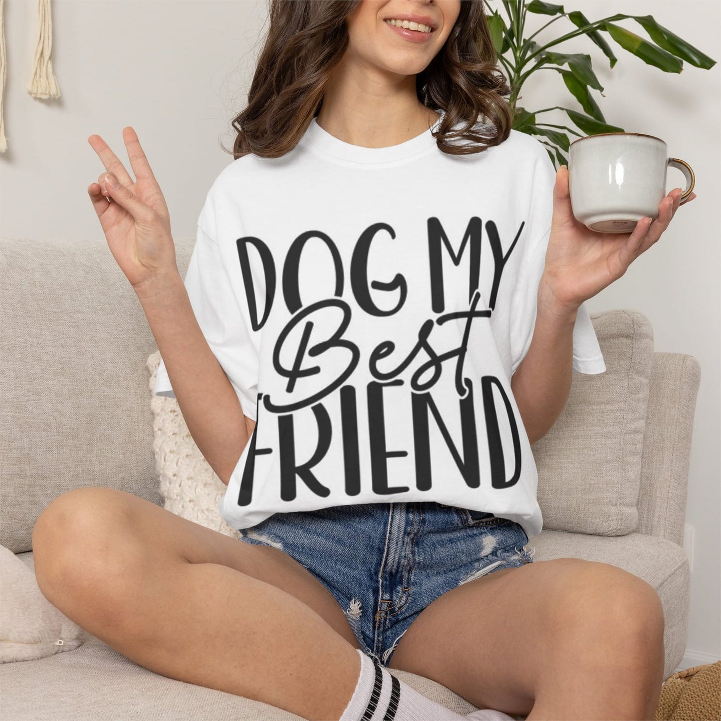 Dog My Best Friend T-shirt | Paw Print Typography Tee