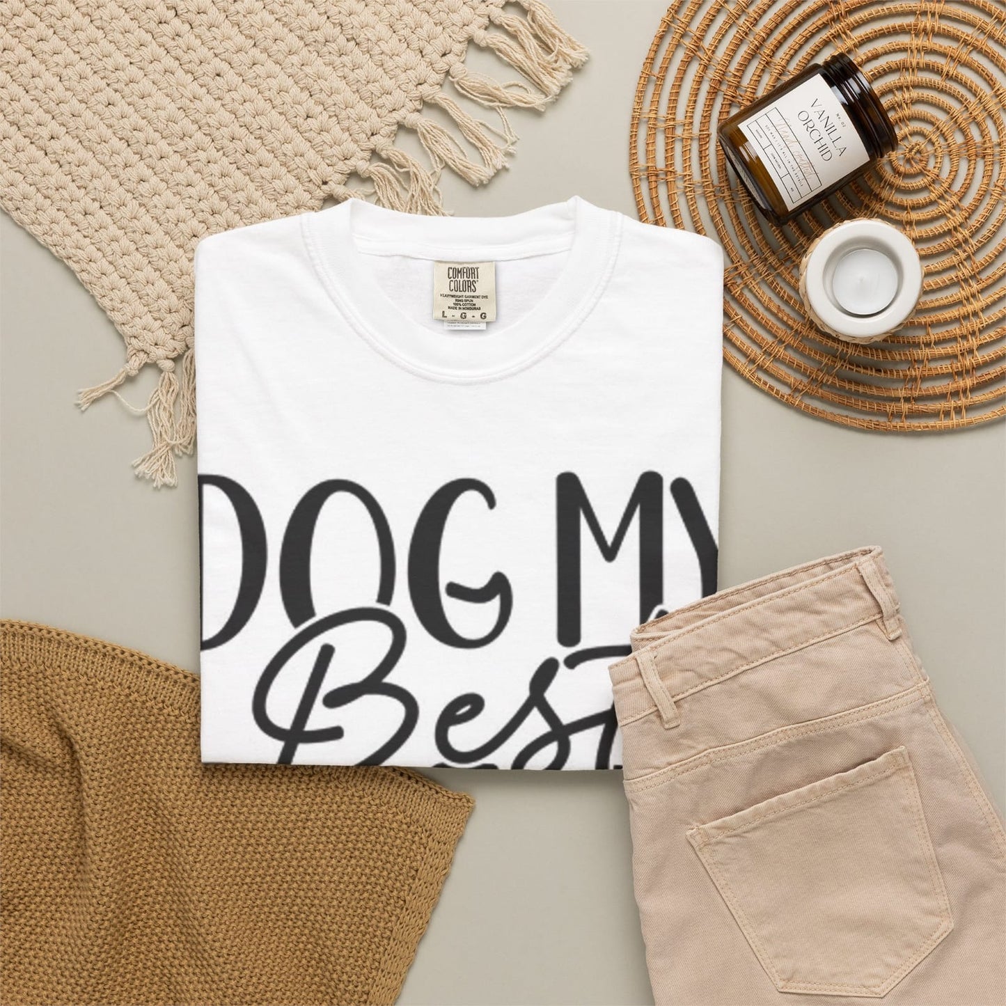 Dog My Best Friend T-shirt | Paw Print Typography Tee