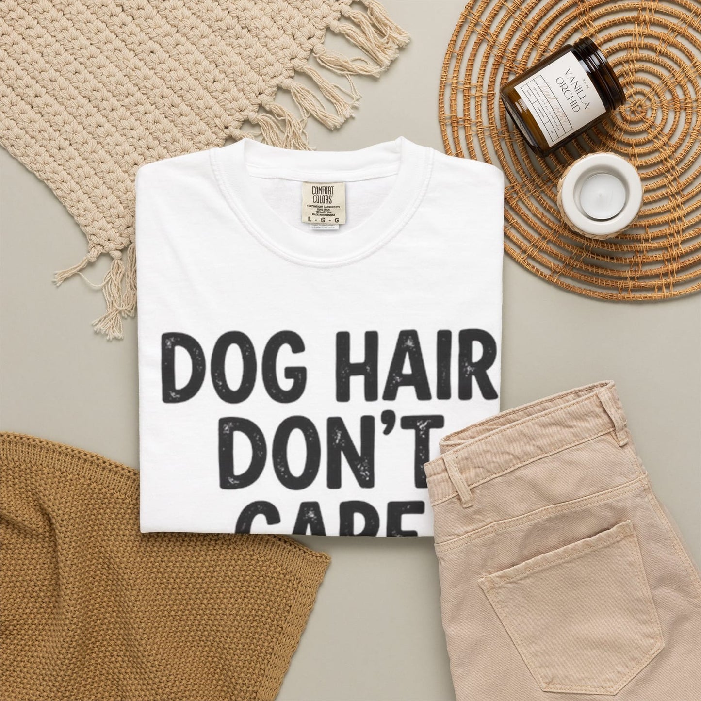 Dog Hair Don't Care T-Shirt | Lint Roller Illustration, Dog Lover Shirt