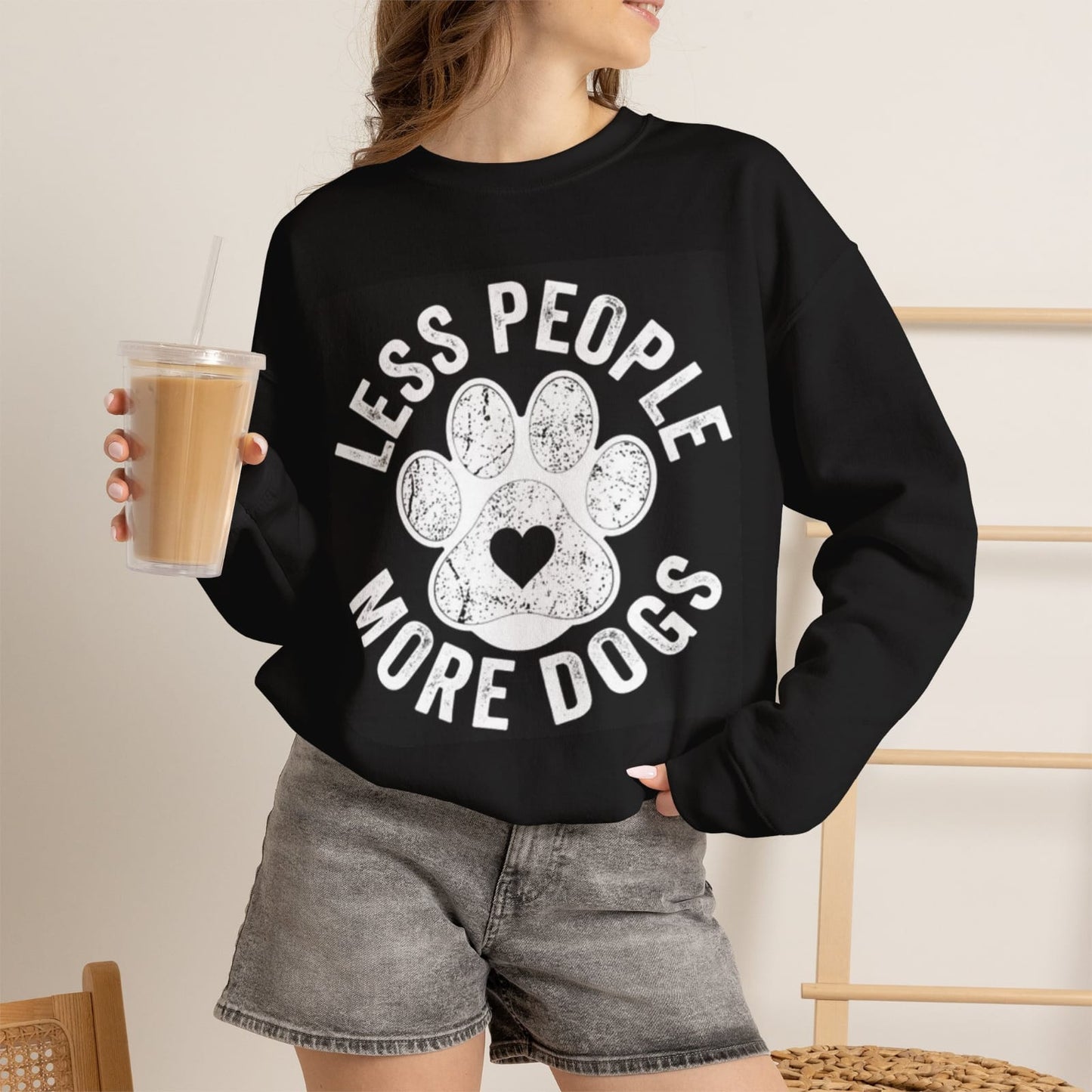 Less People More Dogs paw print T-shirt | Dog Lover Tee