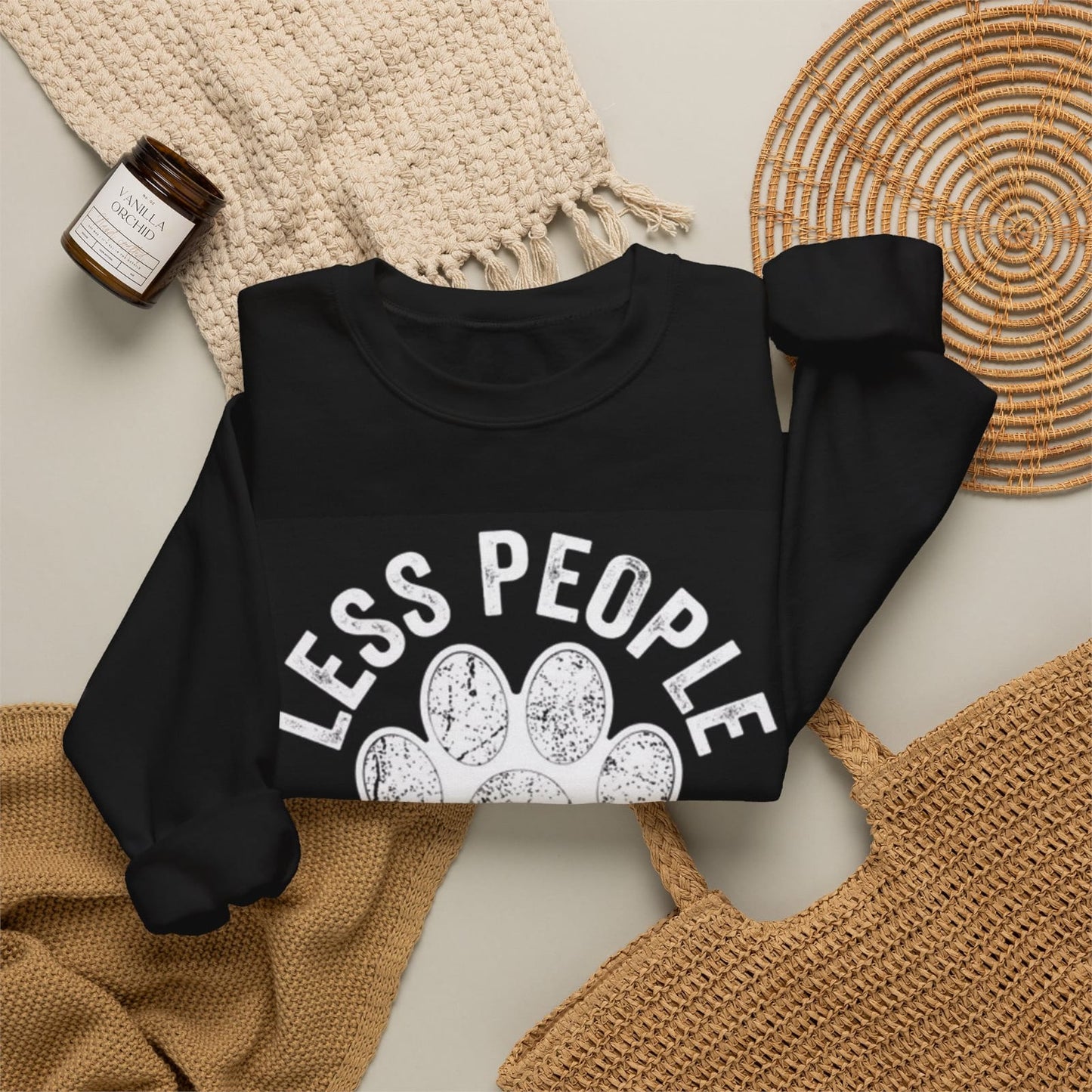 Less People More Dogs paw print T-shirt | Dog Lover Tee