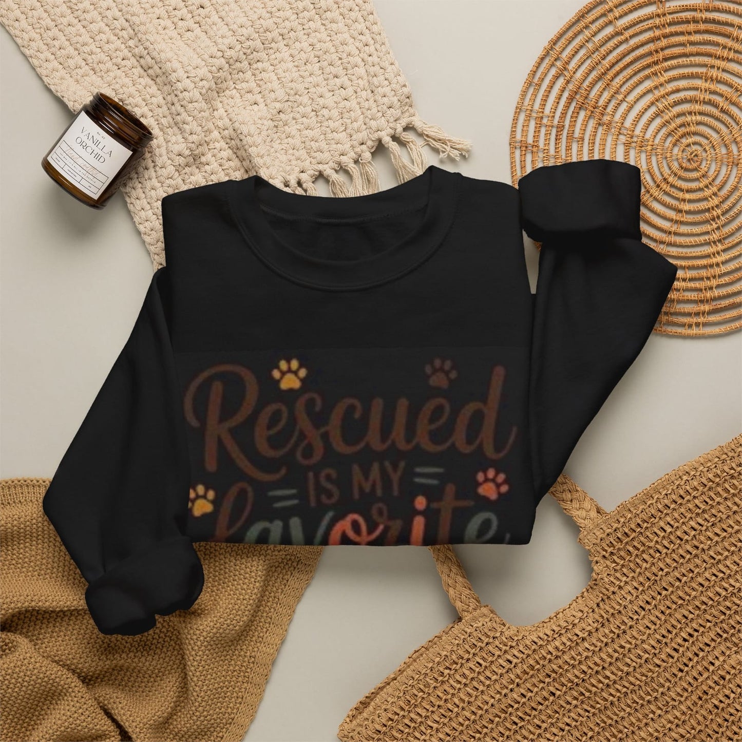 Rescued Is My Favorite Breed T-shirt | Dog Rescue Paw Design