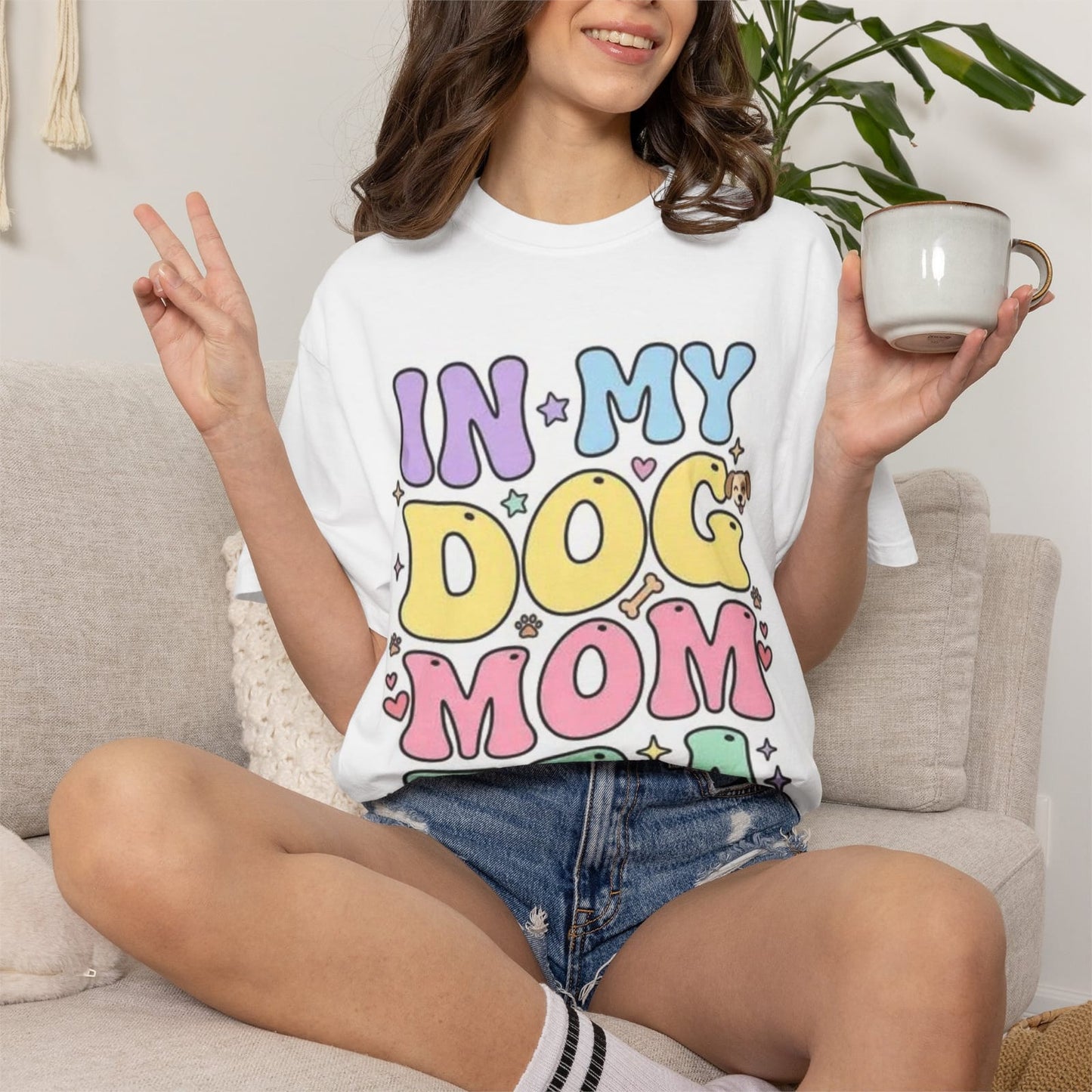 In My Dog Mom Era T-shirt | Pastel Retro Dog Mom Tee